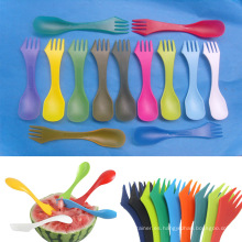 3 en 1plastic cubiertos con tenedor cuchara y cuchillo